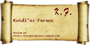 Kotász Ferenc névjegykártya